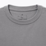 ベビー　あたまするっと　天竺編みクルーネック長袖Ｔシャツ　無地