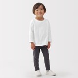 ベビー　あたまするっと　天竺編みクルーネック長袖Ｔシャツ　無地