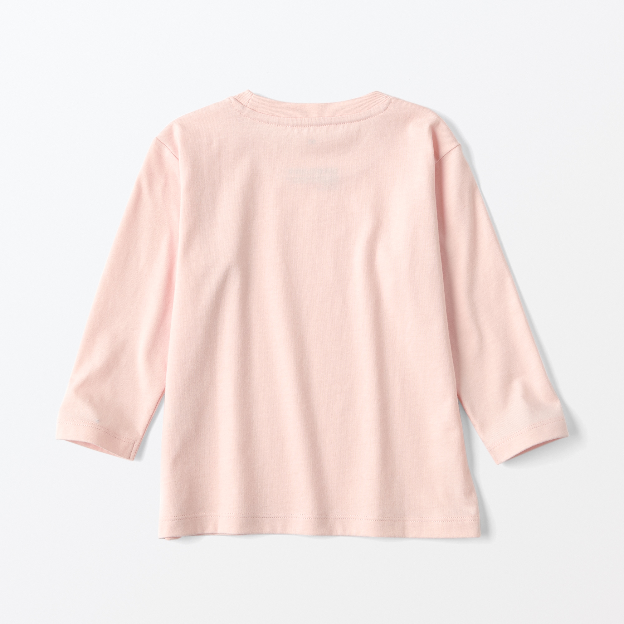 ベビー　あたまするっと　天竺編みクルーネック長袖Ｔシャツ　無地