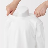 ベビー　あたまするっと　天竺編みクルーネック長袖Ｔシャツ　無地