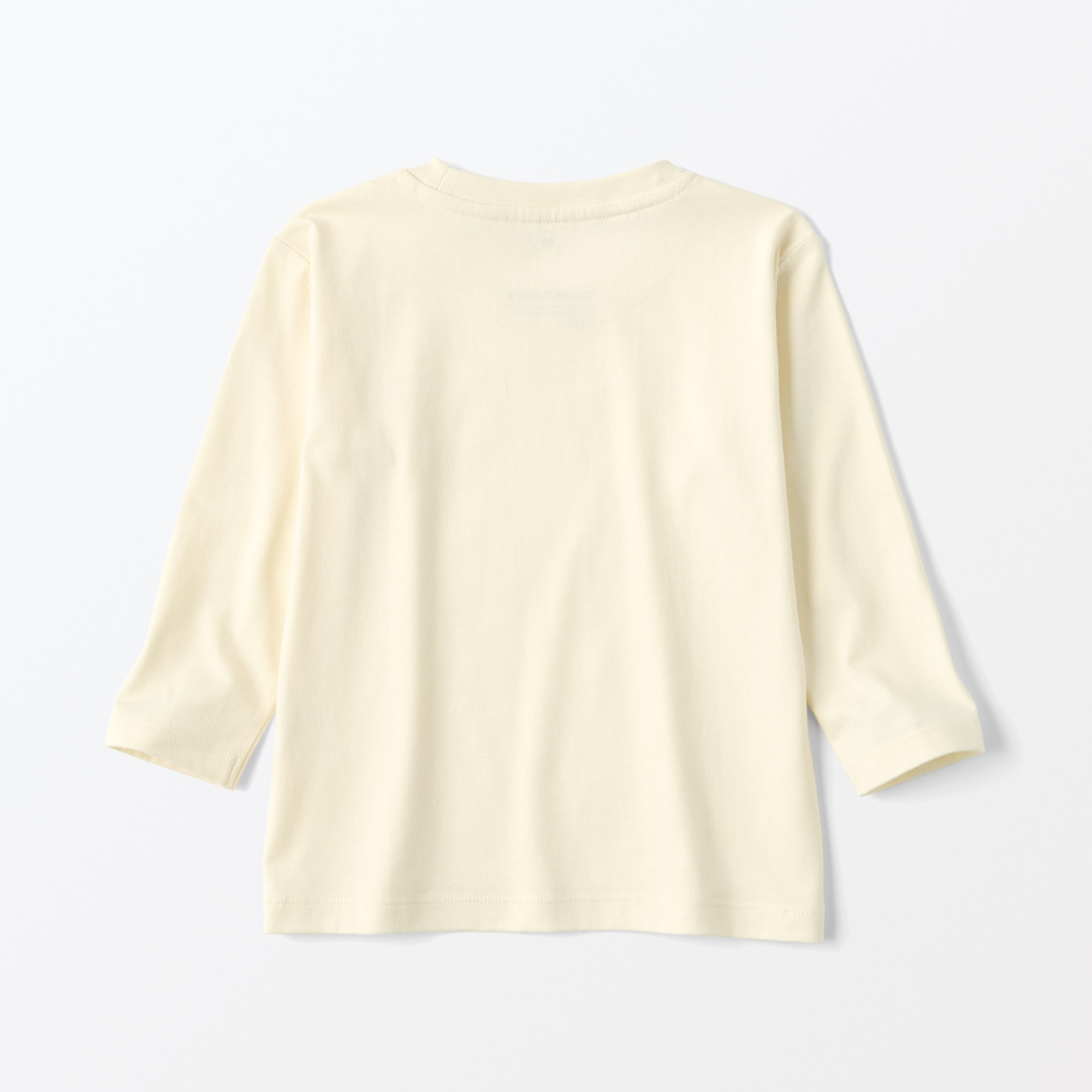 ベビー　あたまするっと　天竺編みクルーネック長袖Ｔシャツ　無地