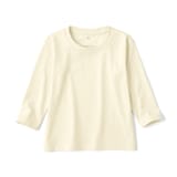 ベビー　あたまするっと　天竺編みクルーネック長袖Ｔシャツ　無地