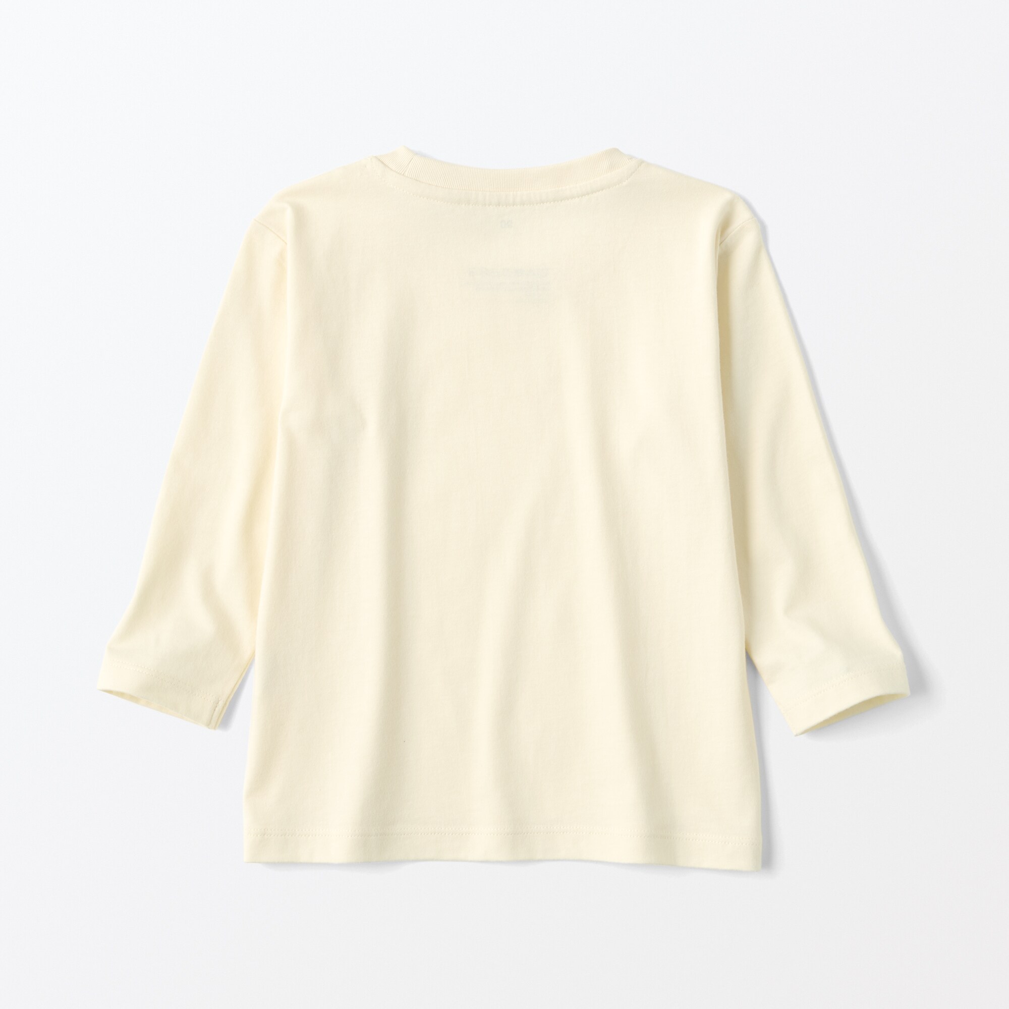 ベビー　あたまするっと　天竺編みクルーネック長袖Ｔシャツ　無地