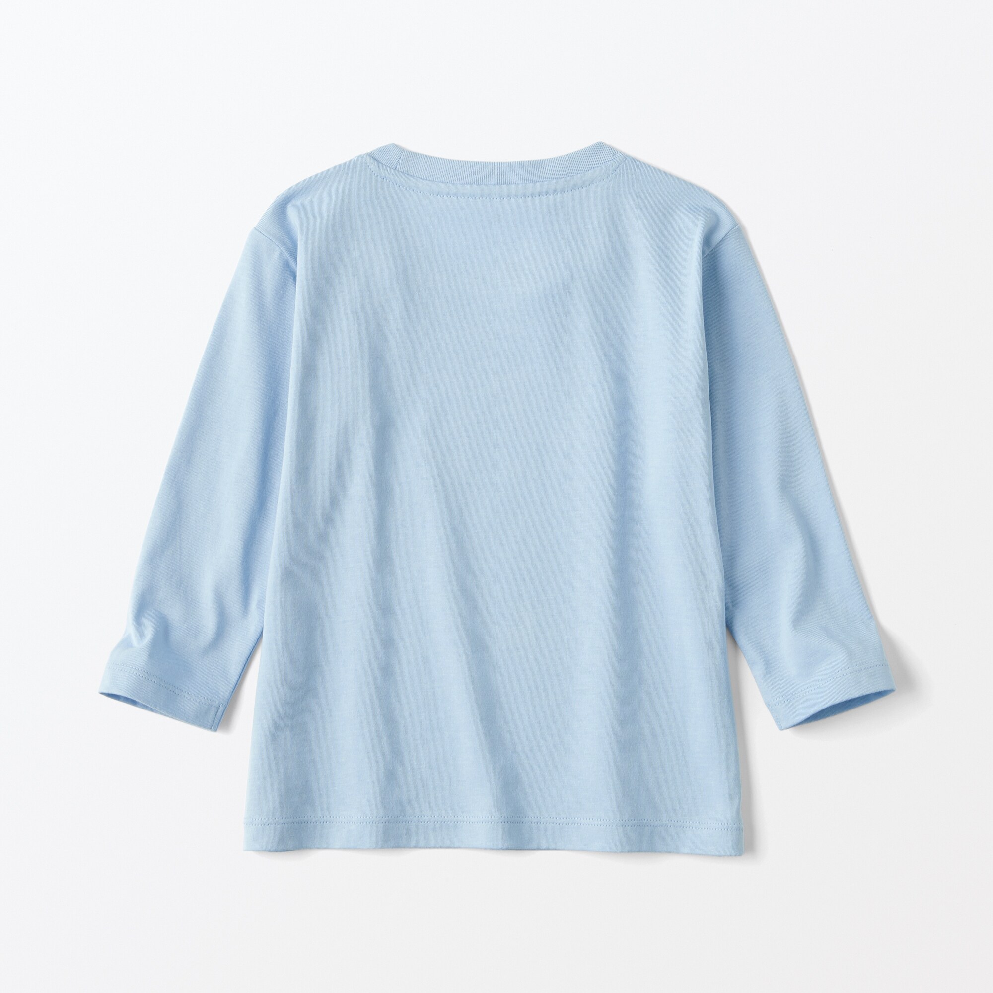 ベビー　あたまするっと　天竺編みクルーネック長袖Ｔシャツ　無地