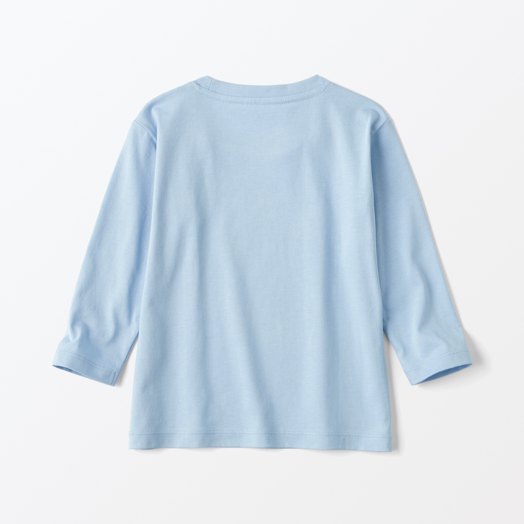 ベビー　あたまするっと　天竺編みクルーネック長袖Ｔシャツ　無地