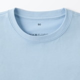 ベビー　あたまするっと　天竺編みクルーネック長袖Ｔシャツ　無地