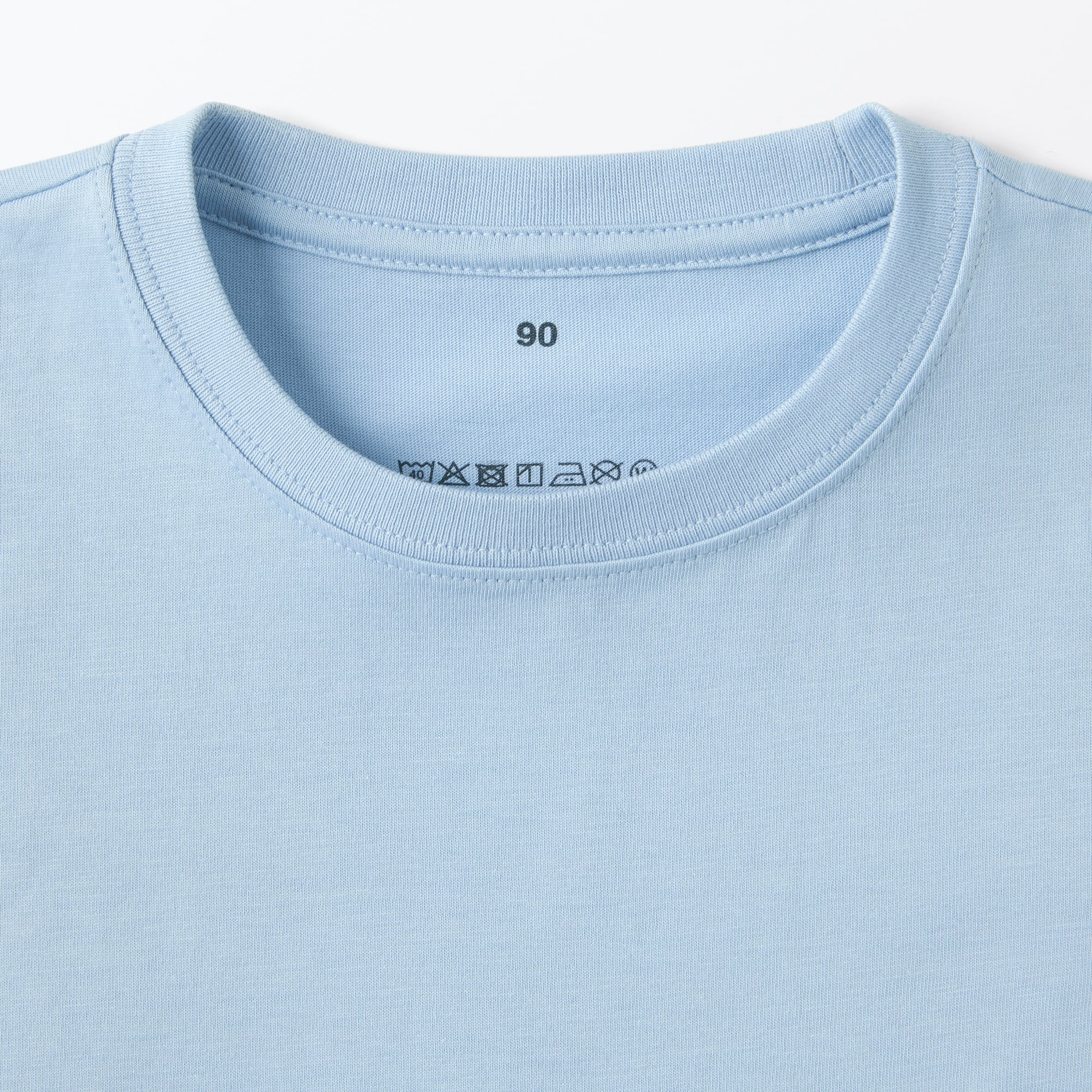 ベビー　あたまするっと　天竺編みクルーネック長袖Ｔシャツ　無地