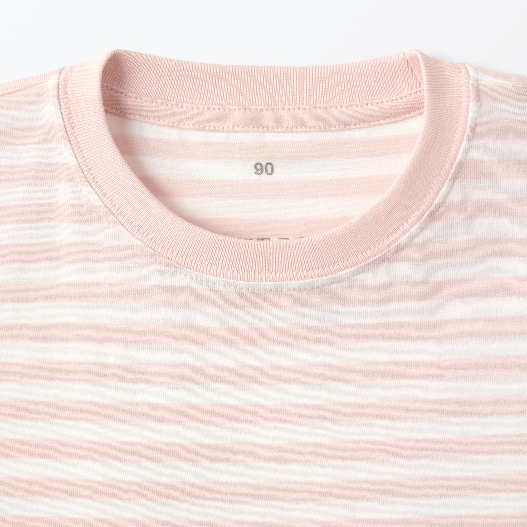 ベビー　あたまするっと　天竺編みクルーネック長袖Ｔシャツ　ボーダー