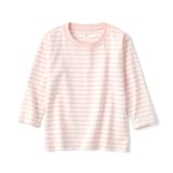 ベビー　あたまするっと　天竺編みクルーネック長袖Ｔシャツ　ボーダー