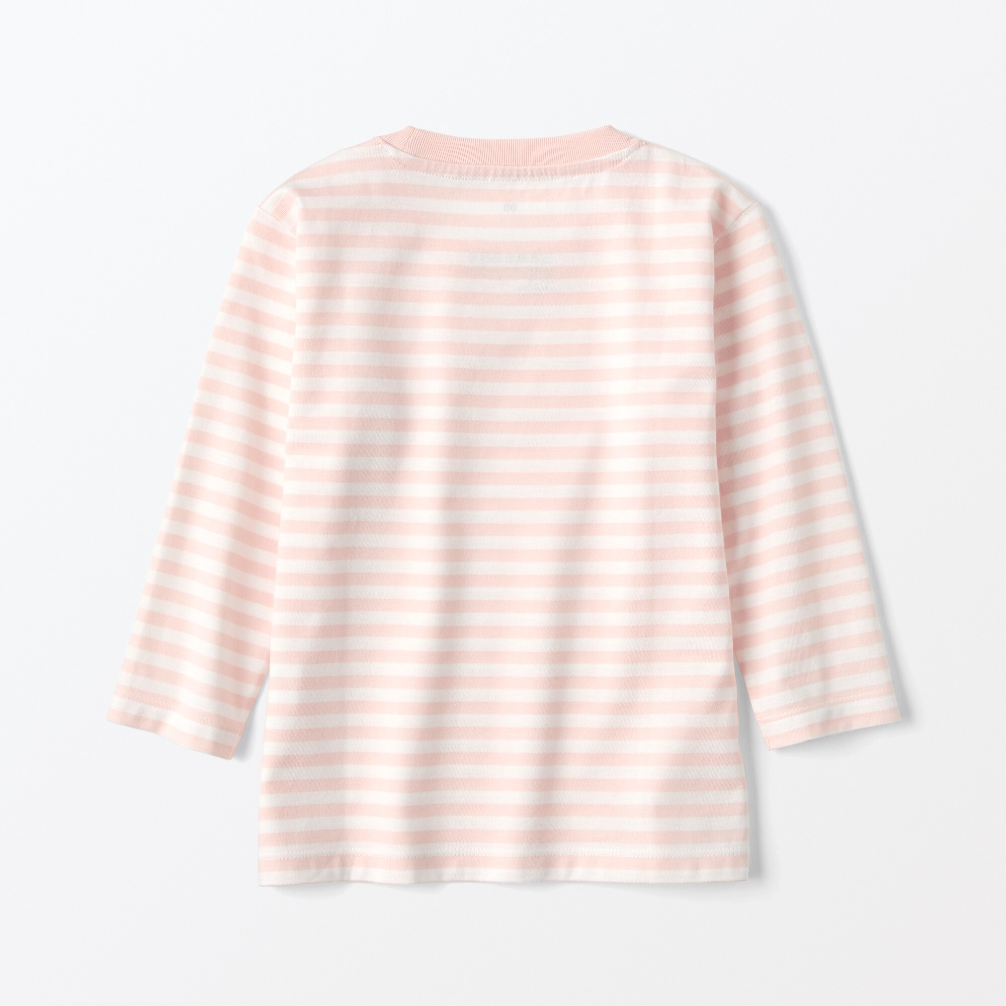 ベビー　あたまするっと　天竺編みクルーネック長袖Ｔシャツ　ボーダー