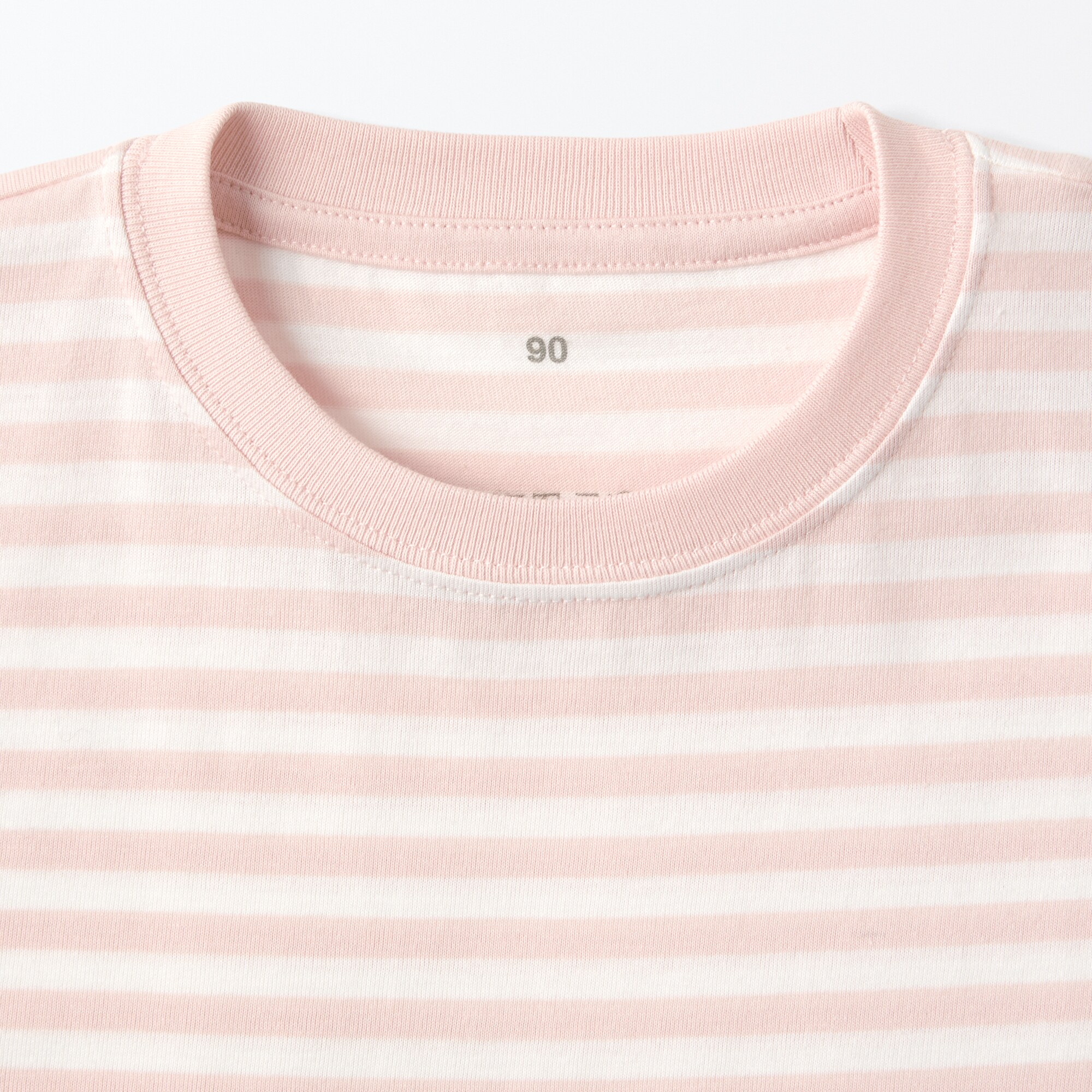 ベビー　あたまするっと　天竺編みクルーネック長袖Ｔシャツ　ボーダー