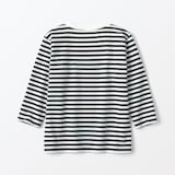 ベビー　あたまするっと　天竺編みクルーネック長袖Ｔシャツ　ボーダー