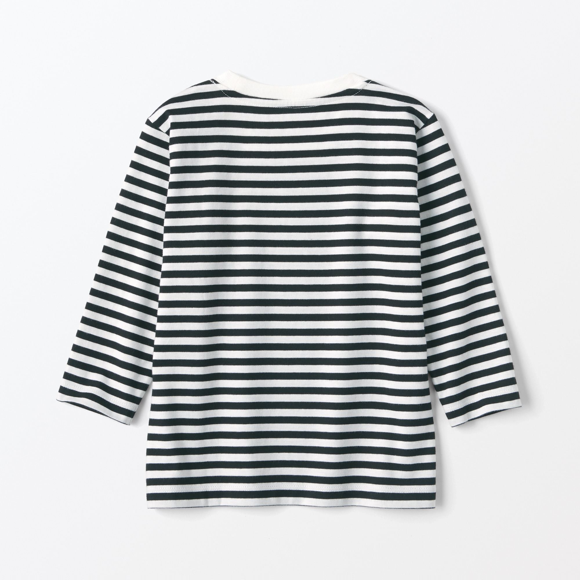 ベビー　あたまするっと　天竺編みクルーネック長袖Ｔシャツ　ボーダー