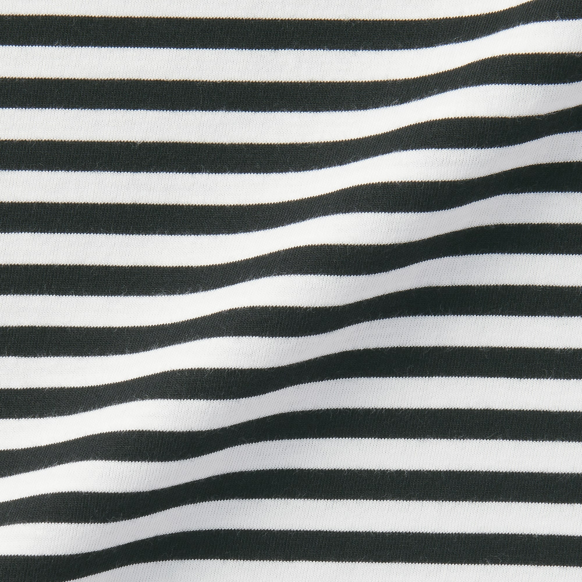 ベビー　あたまするっと　天竺編みクルーネック長袖Ｔシャツ　ボーダー