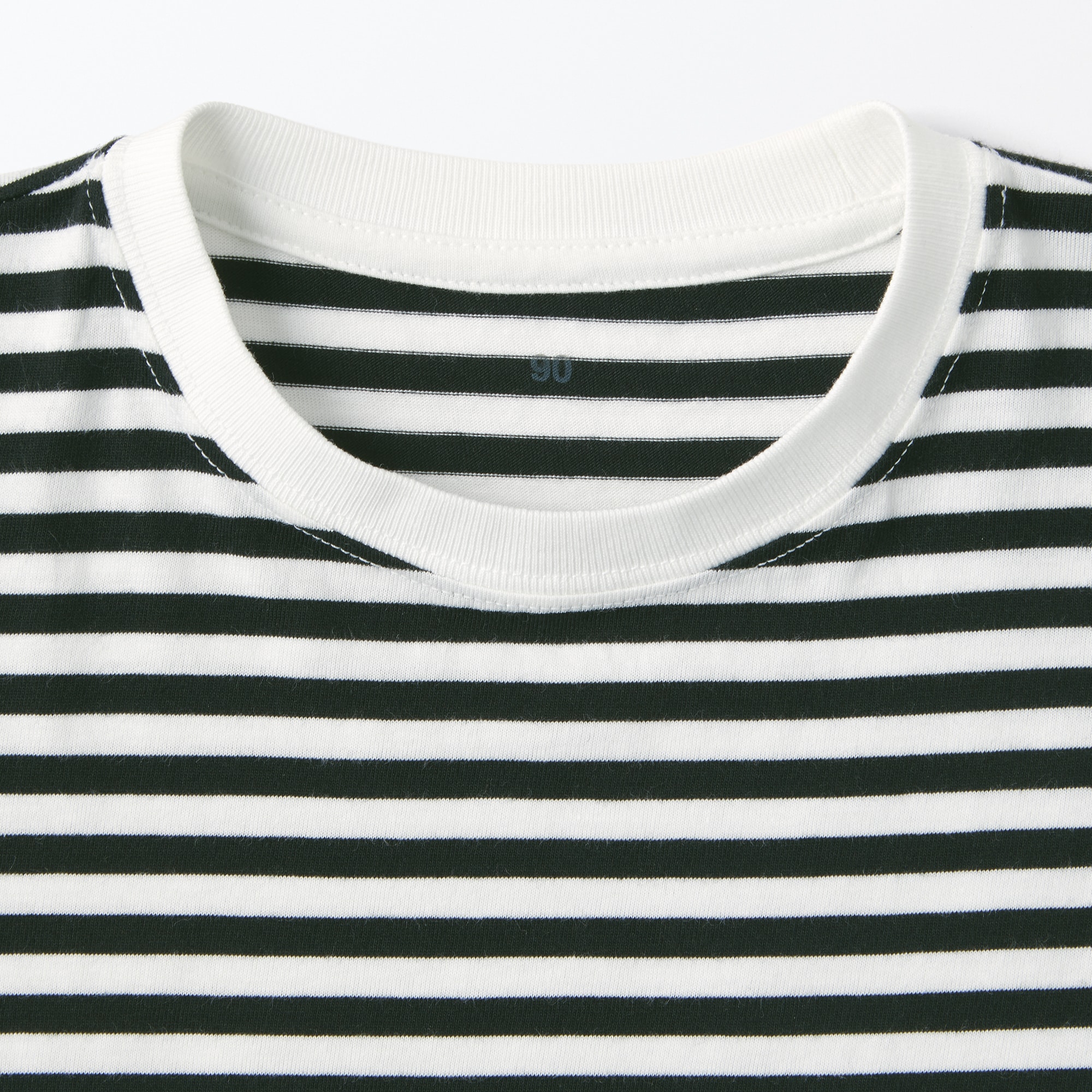 ベビー　あたまするっと　天竺編みクルーネック長袖Ｔシャツ　ボーダー