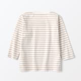 ベビー　あたまするっと　天竺編みクルーネック長袖Ｔシャツ　ボーダー