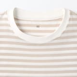 ベビー　あたまするっと　天竺編みクルーネック長袖Ｔシャツ　ボーダー