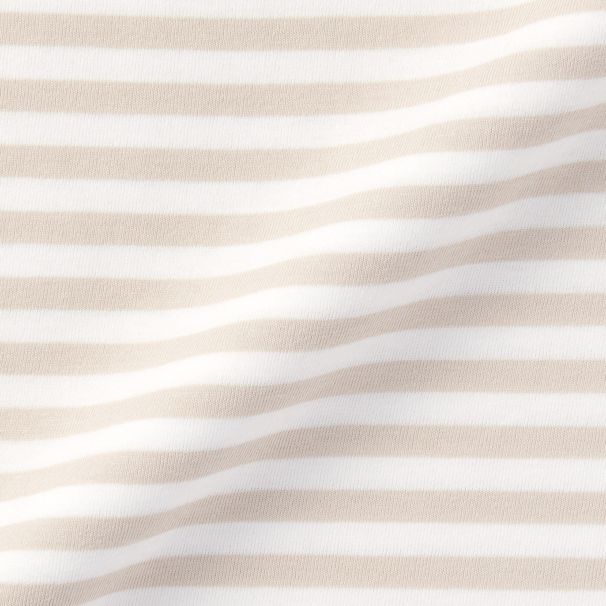 ベビー　あたまするっと　天竺編みクルーネック長袖Ｔシャツ　ボーダー