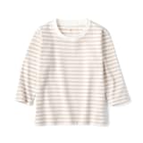 ベビー　あたまするっと　天竺編みクルーネック長袖Ｔシャツ　ボーダー