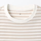 ベビー　あたまするっと　天竺編みクルーネック長袖Ｔシャツ　ボーダー