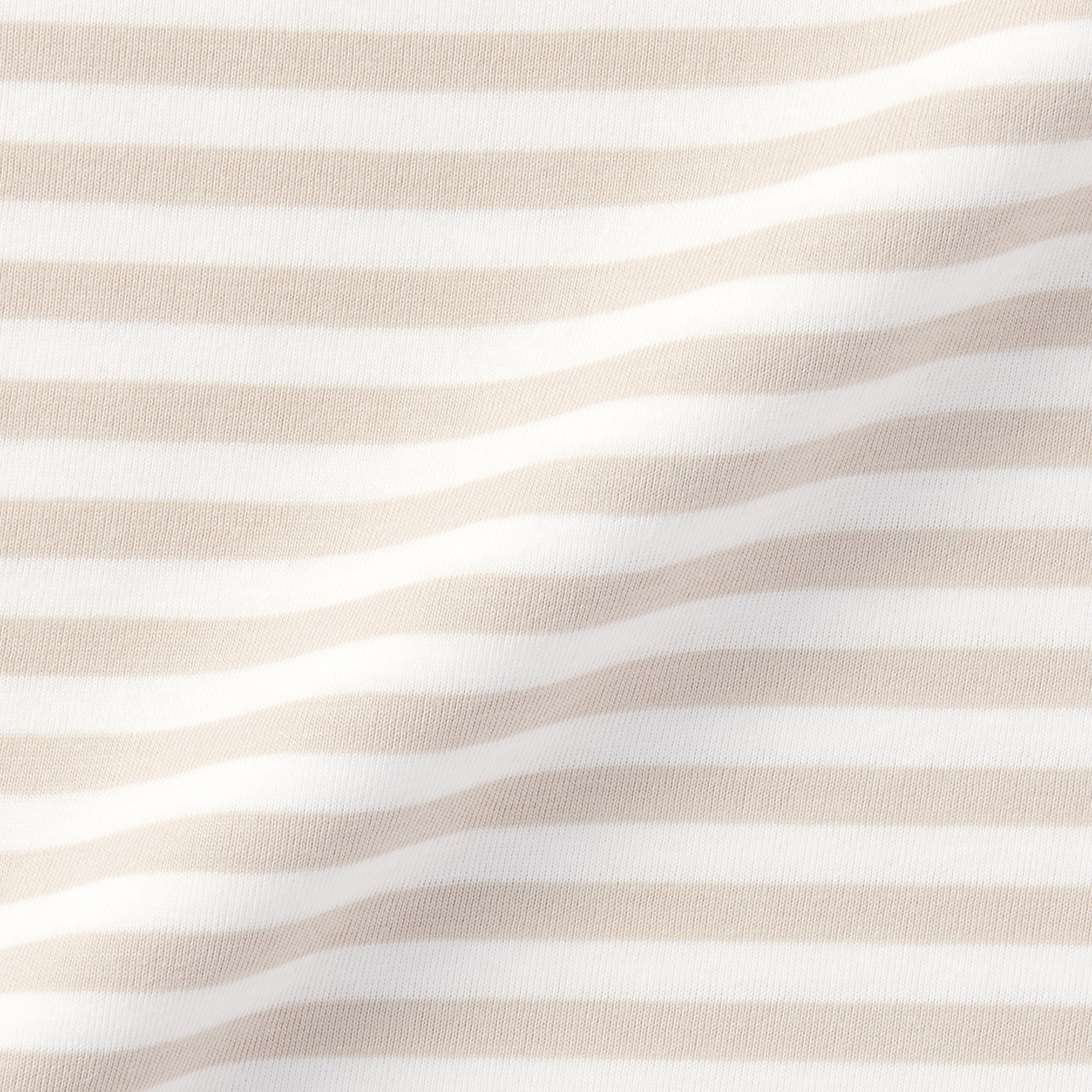 ベビー　あたまするっと　天竺編みクルーネック長袖Ｔシャツ　ボーダー