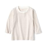 ベビー　あたまするっと　天竺編みクルーネック長袖Ｔシャツ　ボーダー