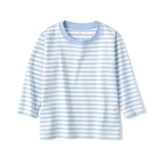 ベビー　あたまするっと　天竺編みクルーネック長袖Ｔシャツ　ボーダー