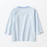 ベビー　あたまするっと　天竺編みクルーネック長袖Ｔシャツ　ボーダー