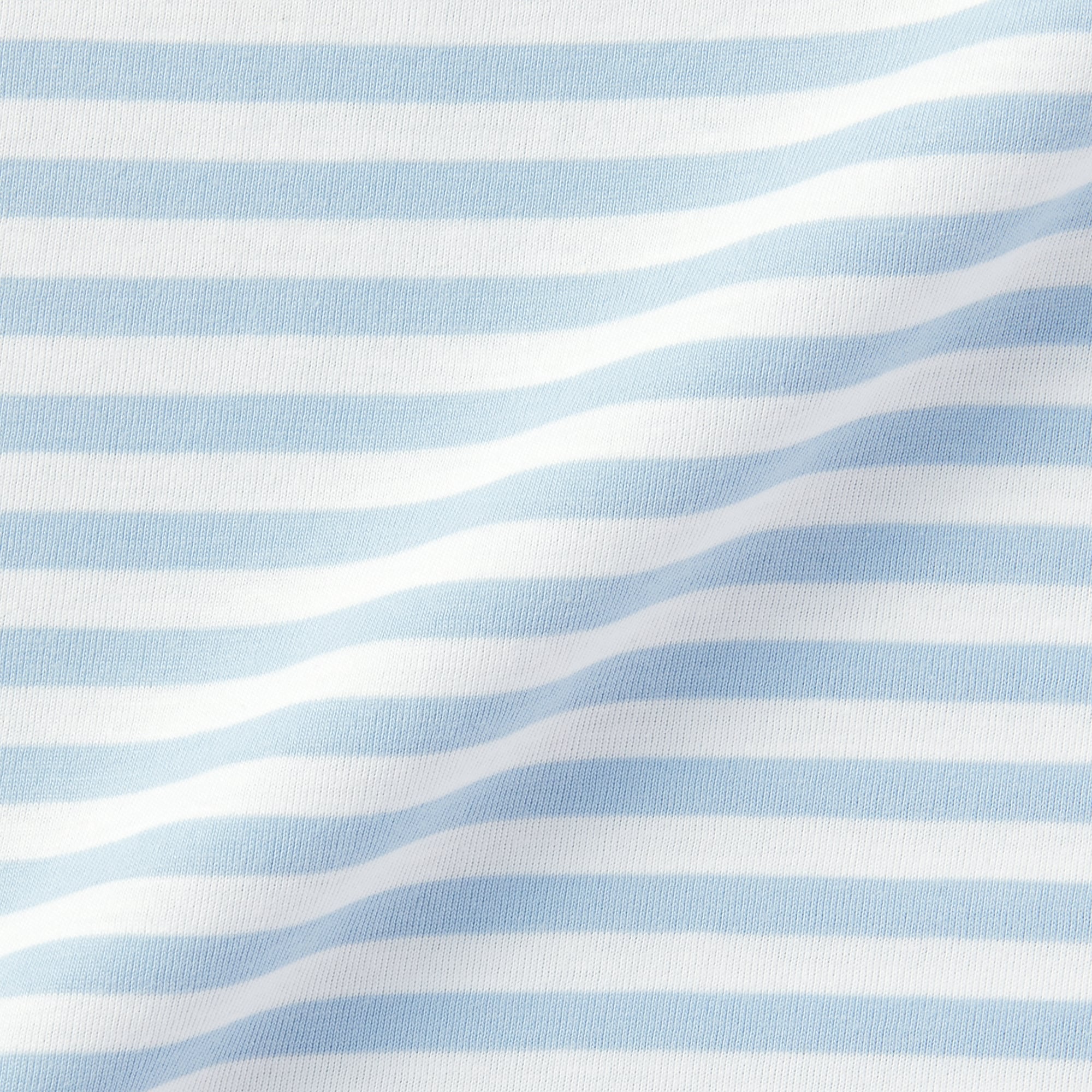 ベビー　あたまするっと　天竺編みクルーネック長袖Ｔシャツ　ボーダー