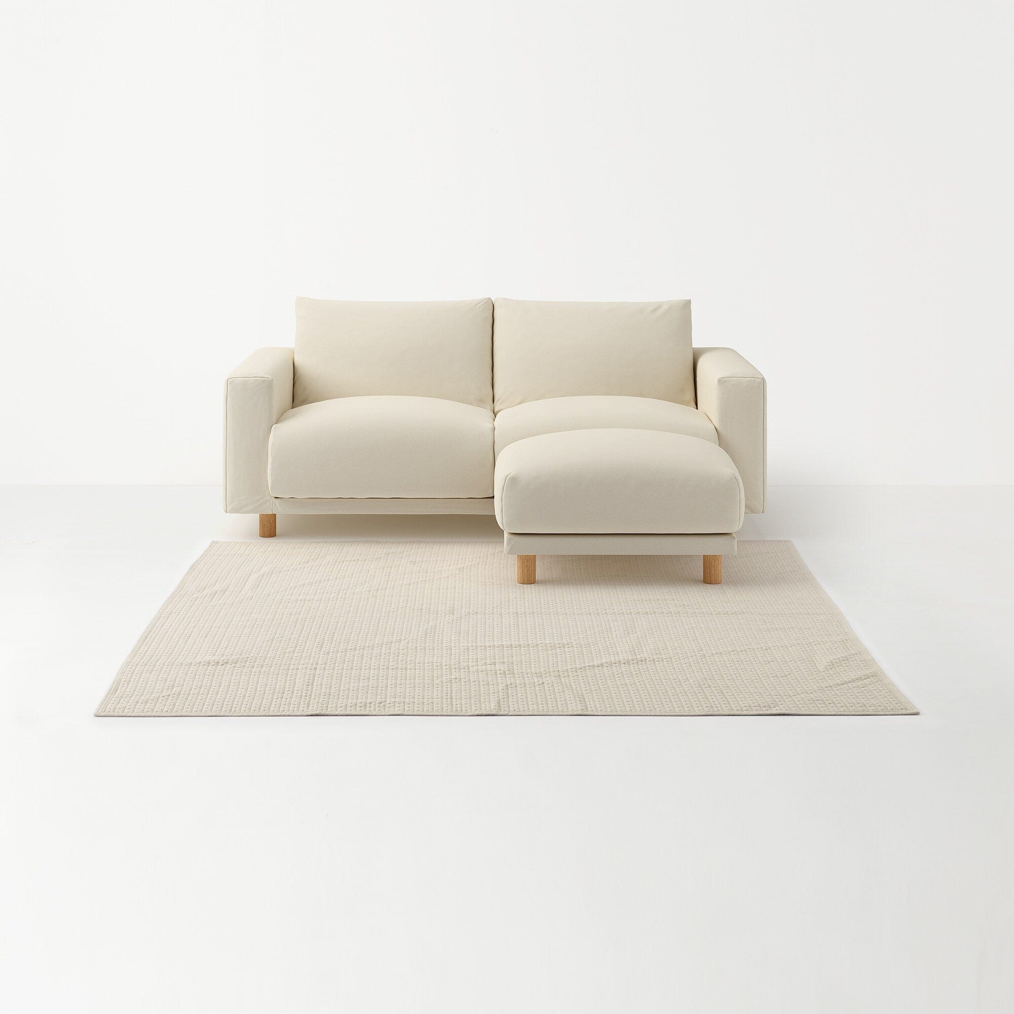 洗いざらしの綿キルティングラグ