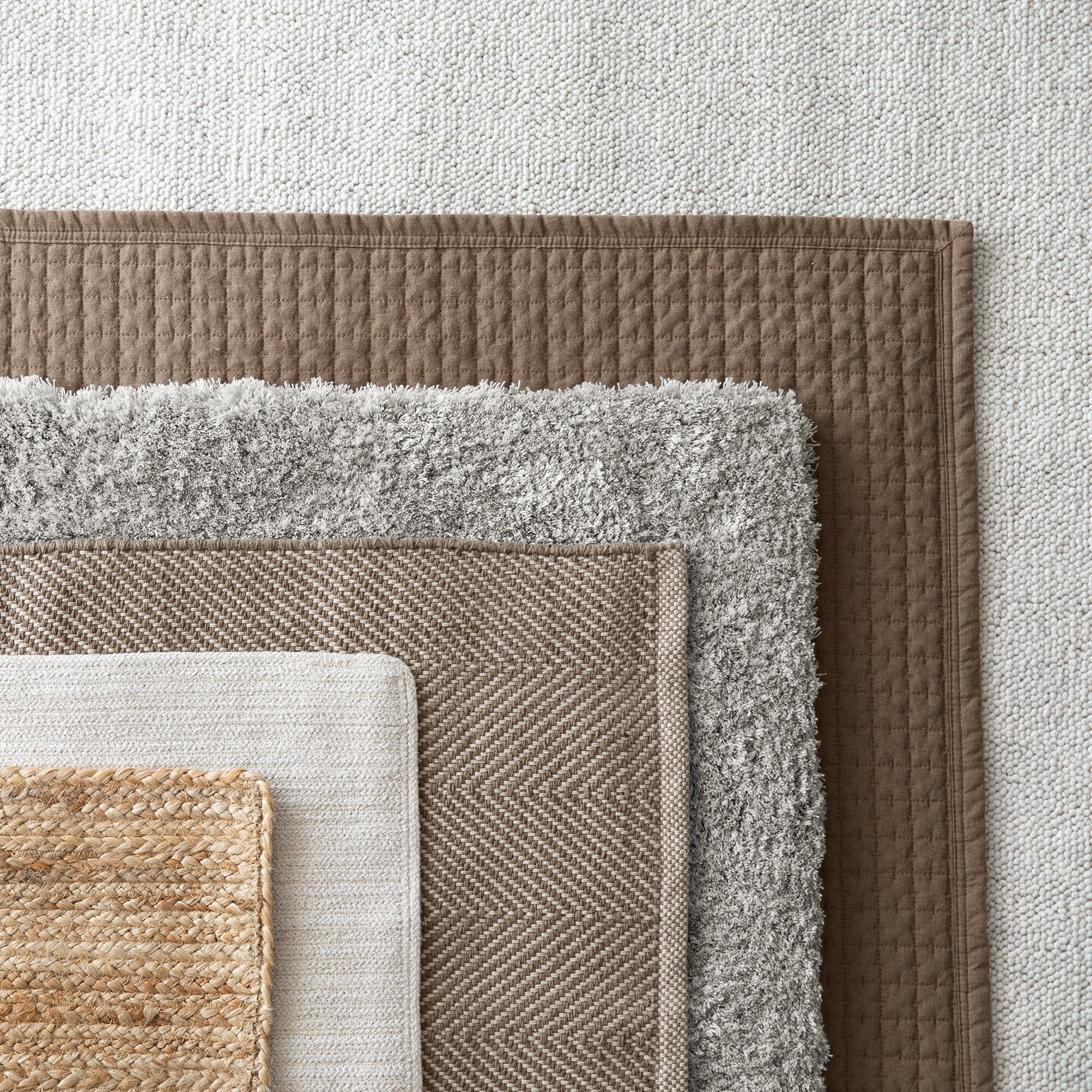 洗いざらしの綿キルティングラグ