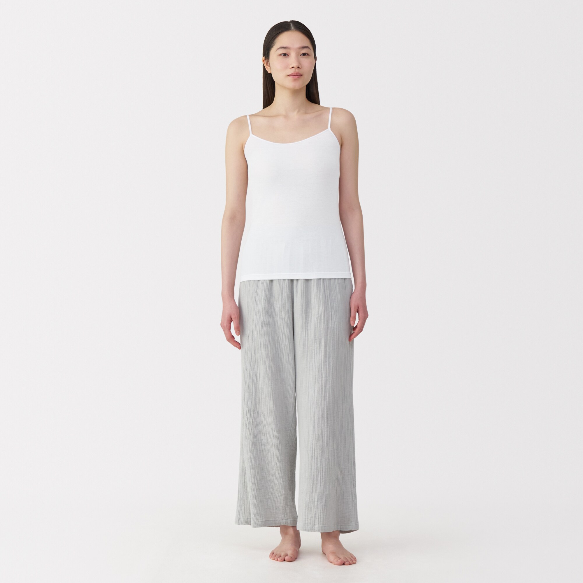 婦人　さらっと綿　薄手　キャミソール