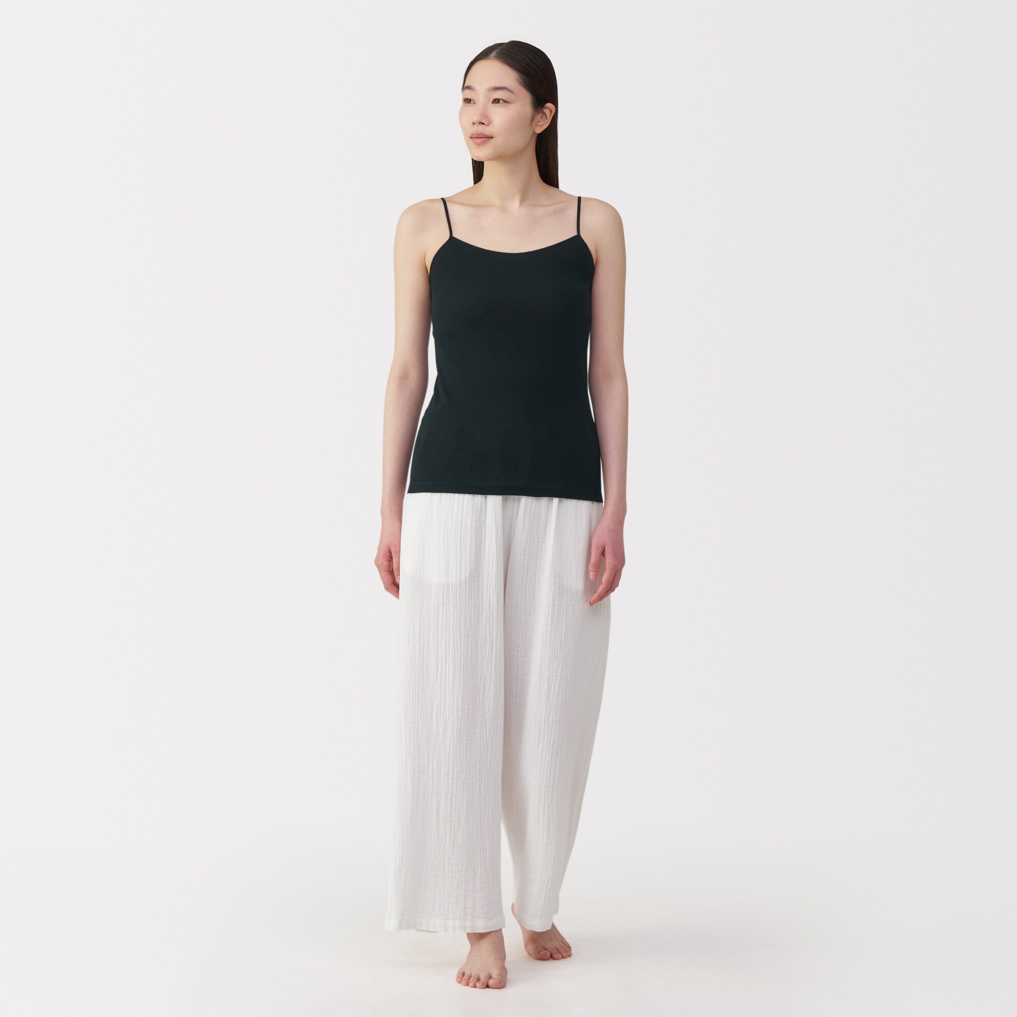 婦人　さらっと綿　薄手　キャミソール