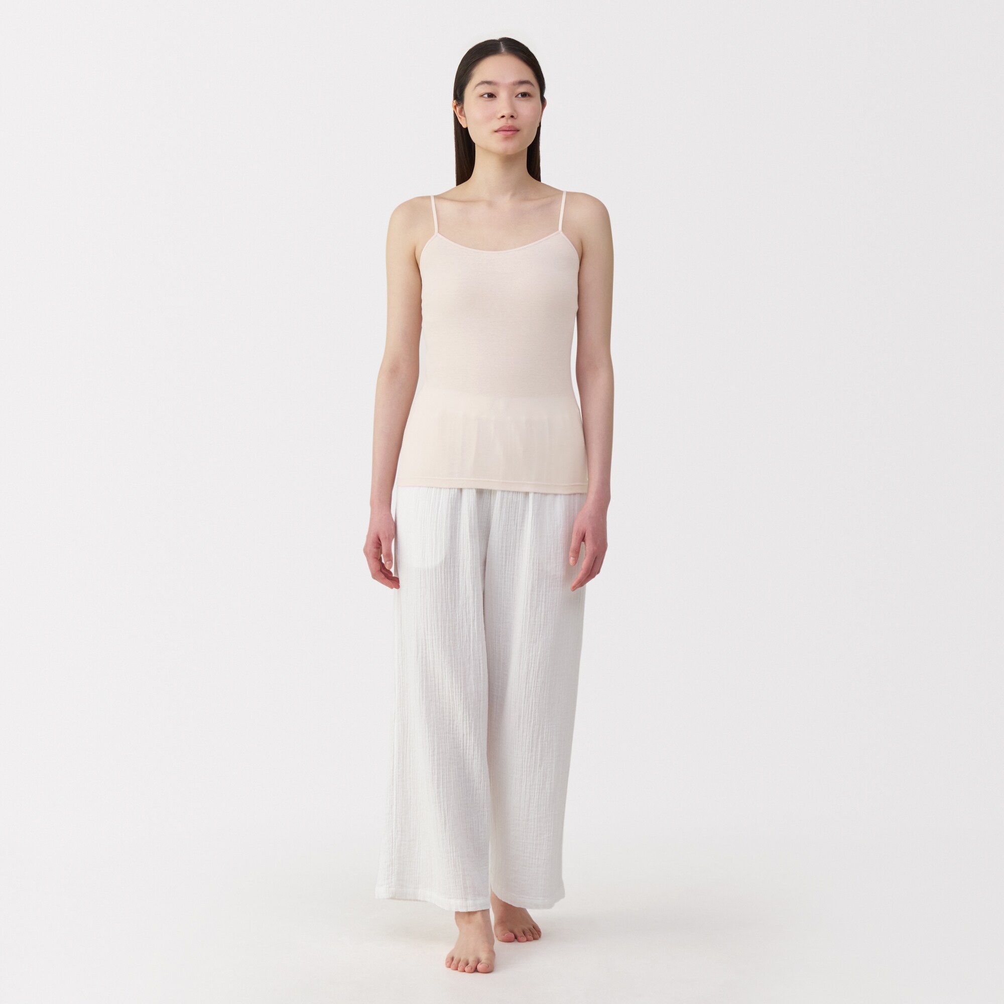 婦人　さらっと綿　薄手　キャミソール