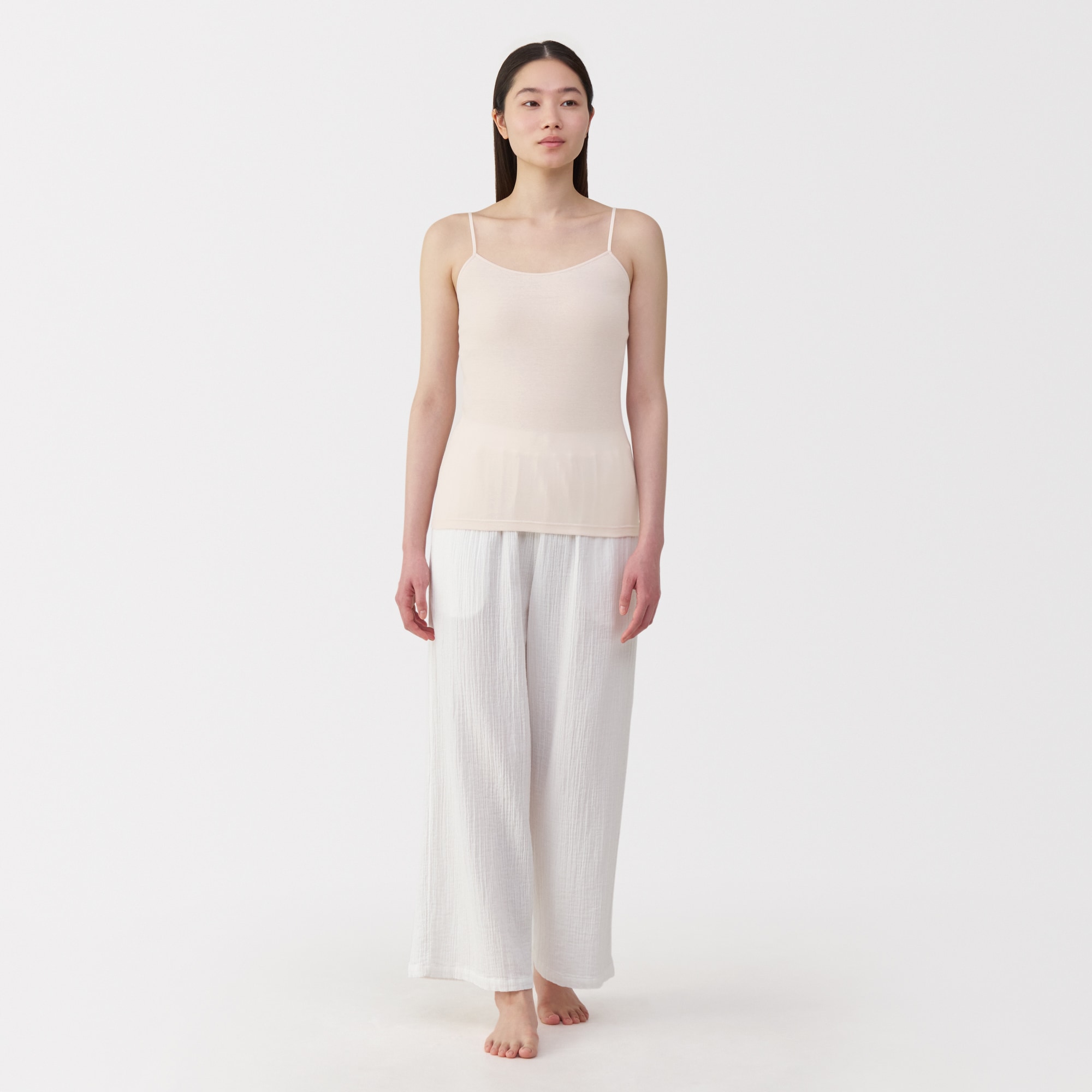 婦人　さらっと綿　薄手　キャミソール