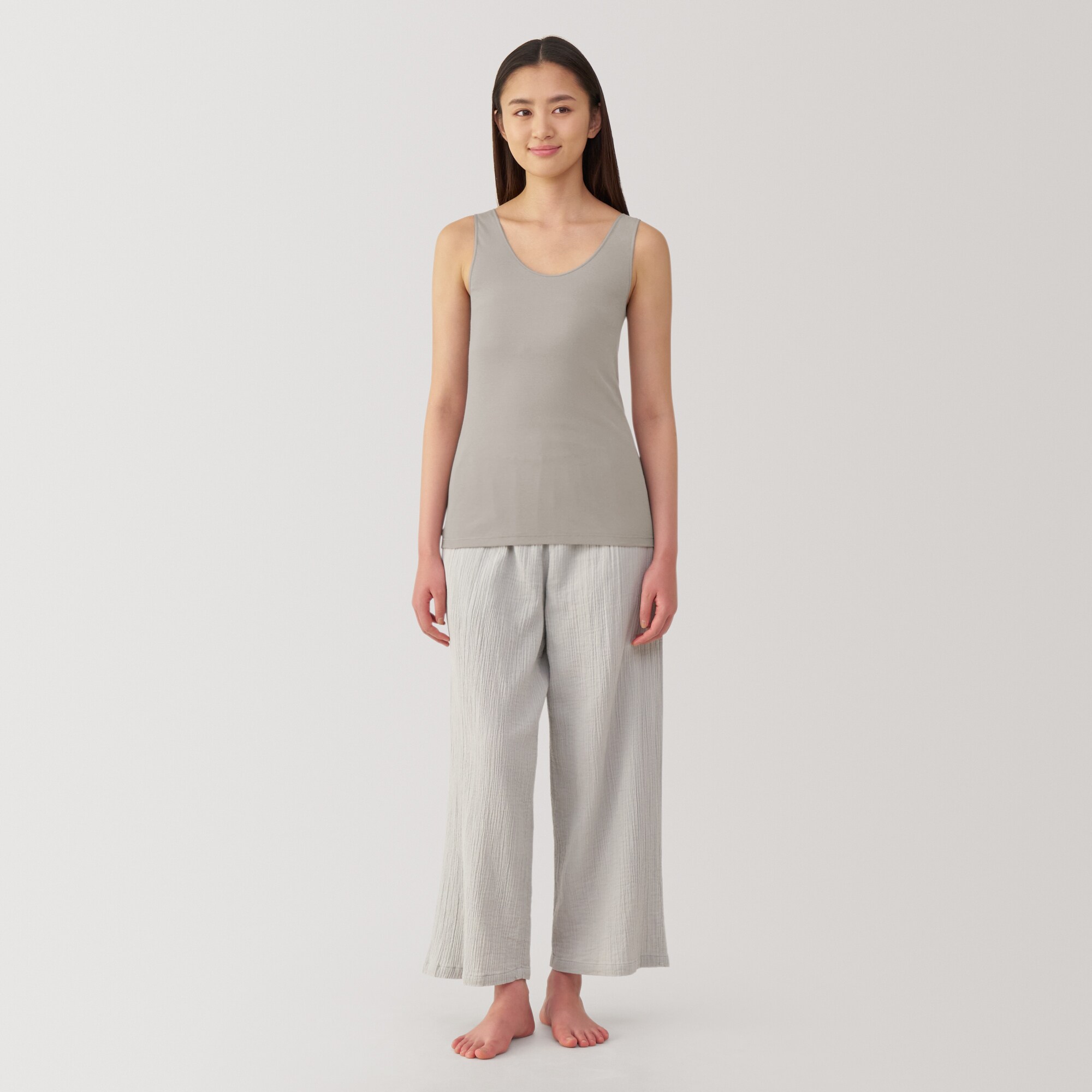 婦人　さらっと綿　薄手　タンクトップ