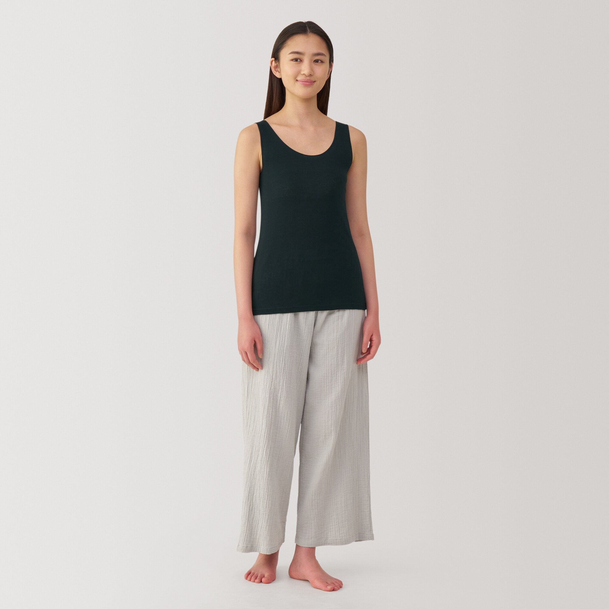 婦人　さらっと綿　薄手　タンクトップ