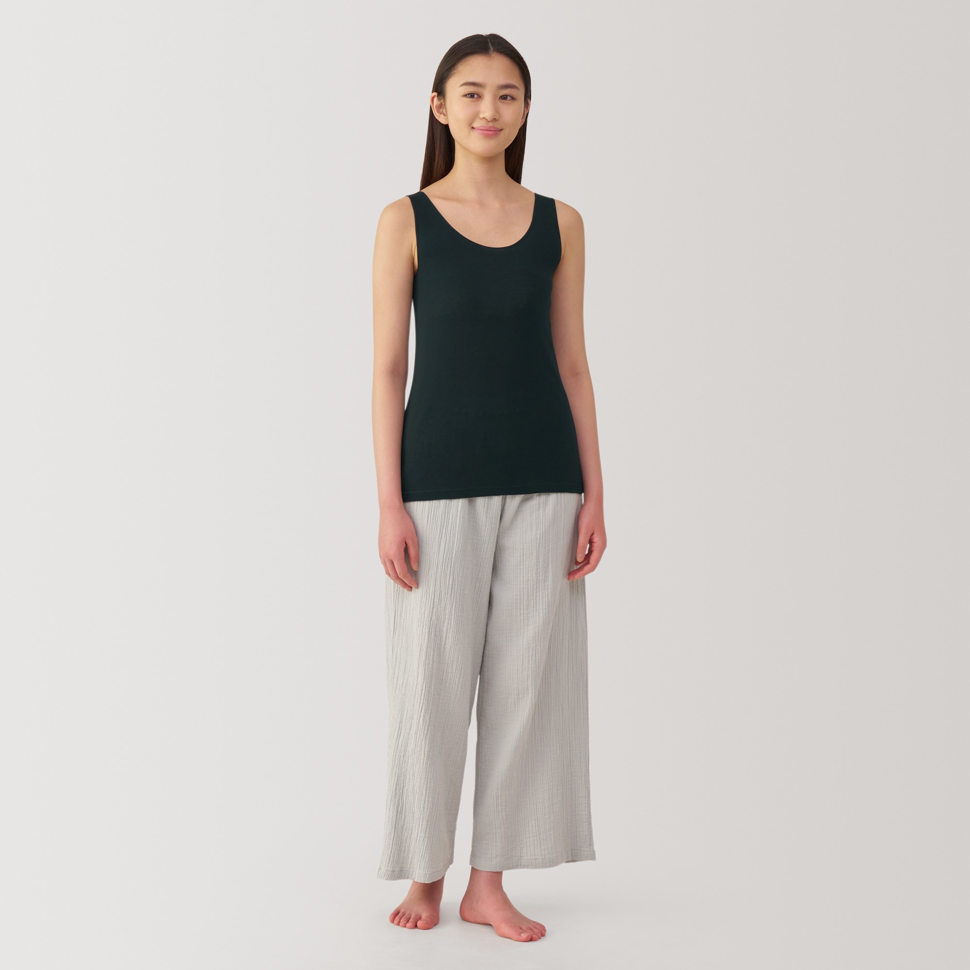 婦人　さらっと綿　薄手　タンクトップ