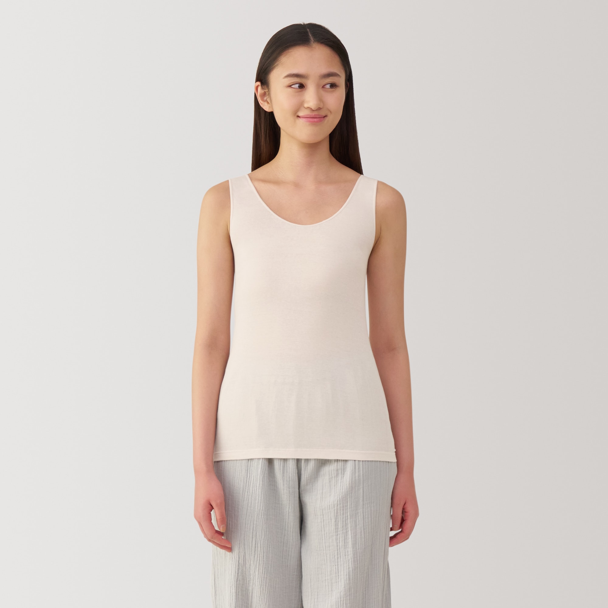 婦人　さらっと綿　薄手　タンクトップ