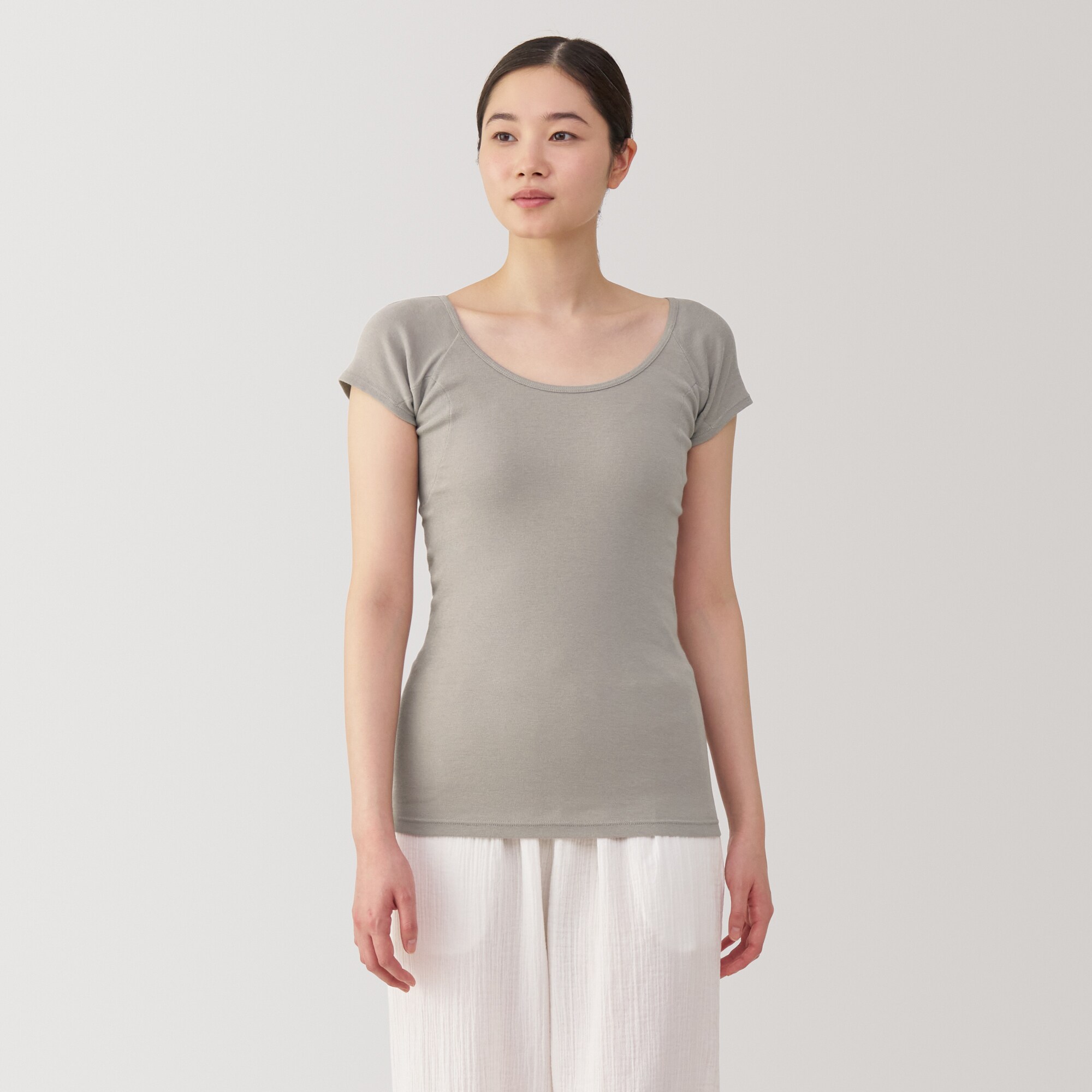 婦人　さらっと綿汗取りパッド付きフレンチスリーブ