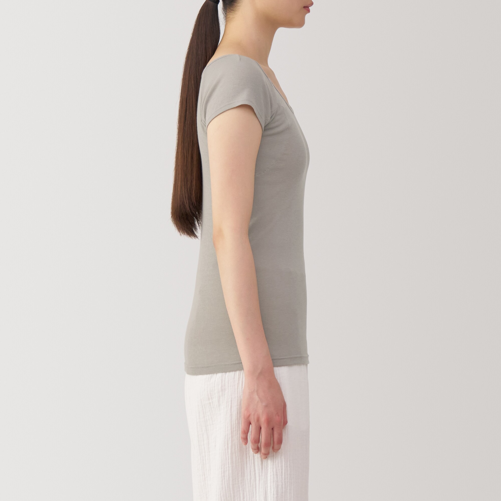 婦人　さらっと綿汗取りパッド付きフレンチスリーブ