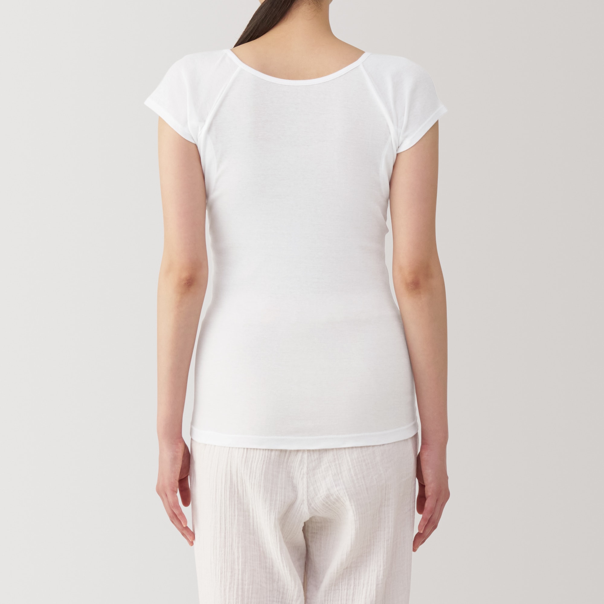 婦人　さらっと綿汗取りパッド付きフレンチスリーブ