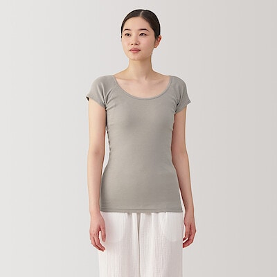 婦人　さらっと綿汗取りパッド付きフレンチスリーブ