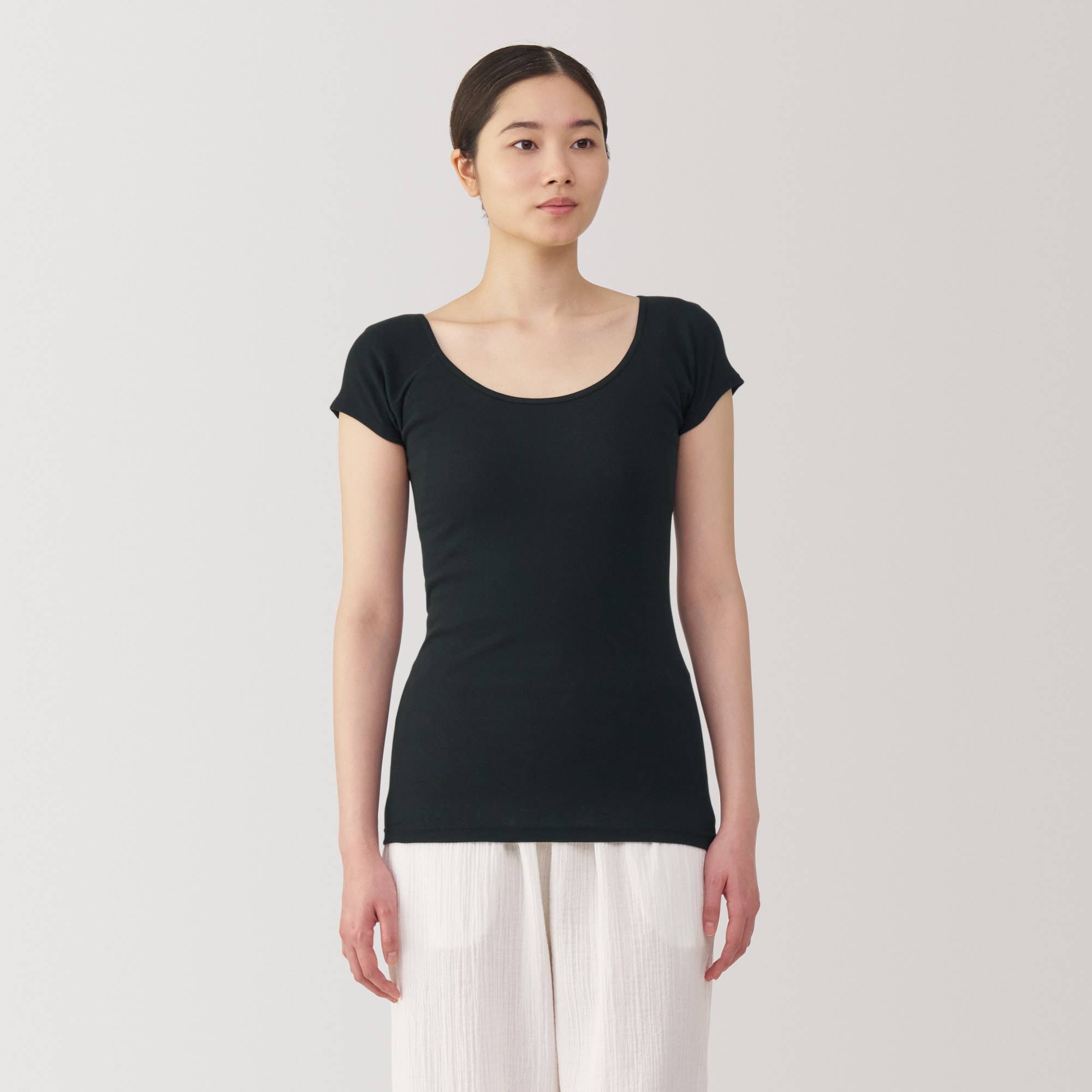 婦人　さらっと綿汗取りパッド付きフレンチスリーブ