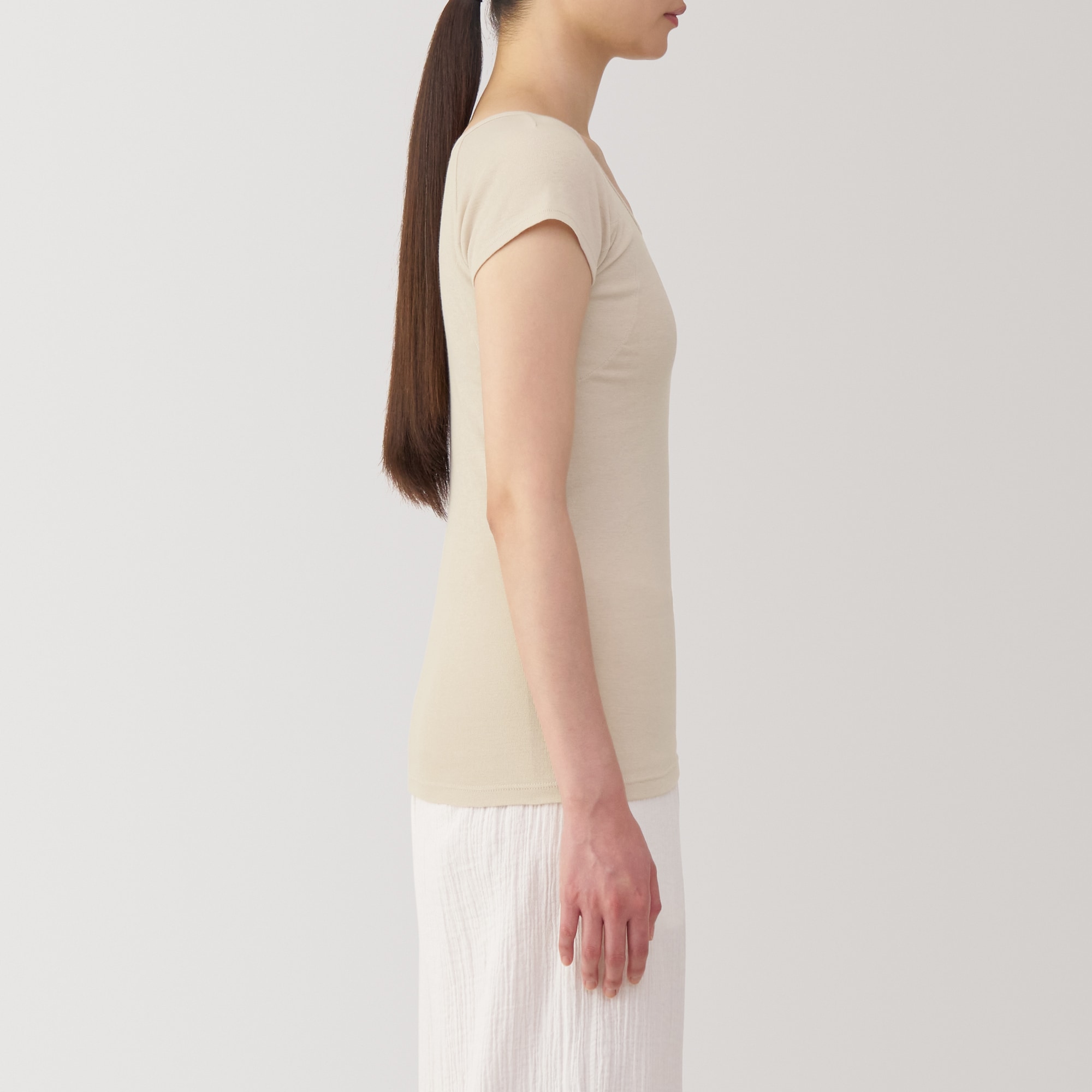 婦人　さらっと綿汗取りパッド付きフレンチスリーブ