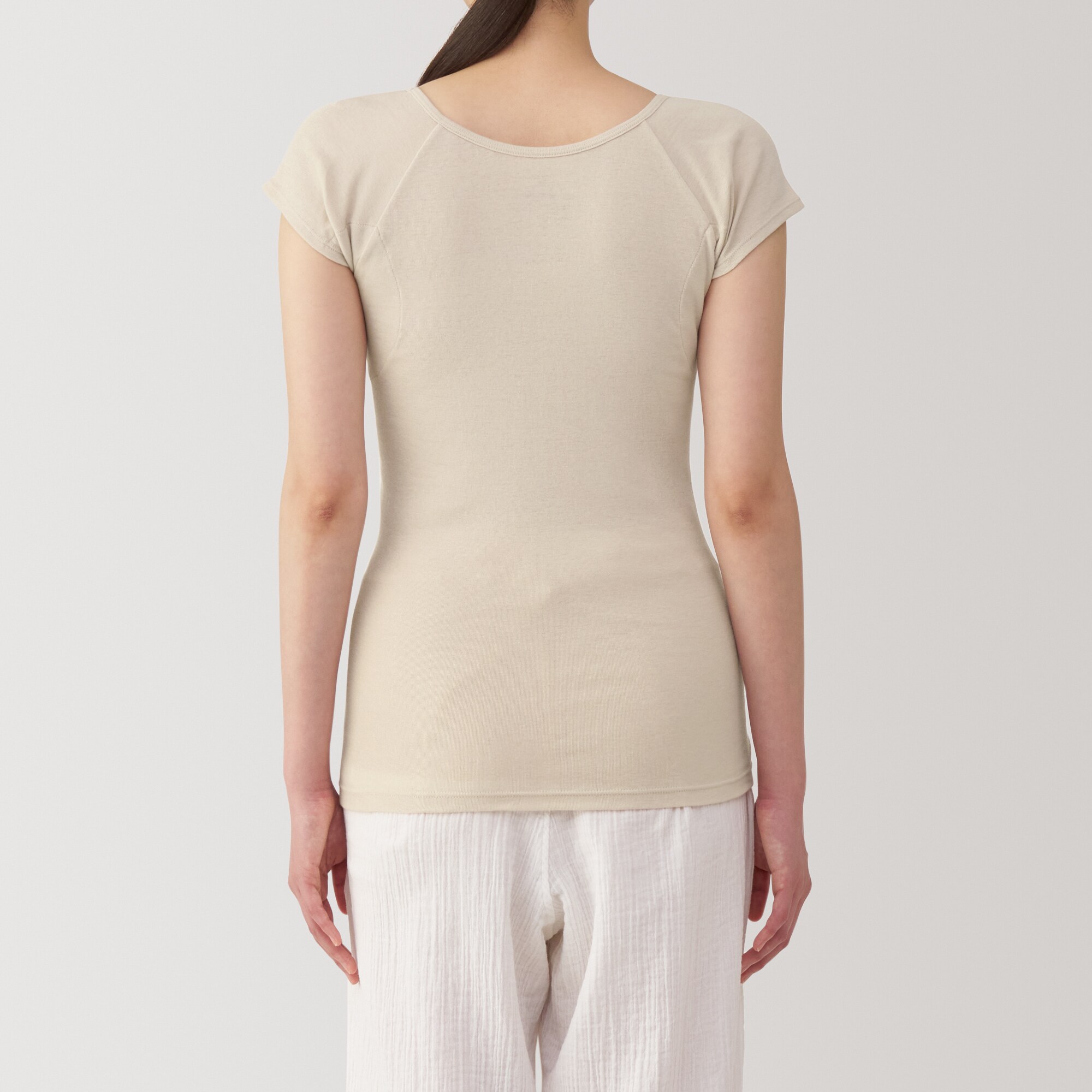 婦人　さらっと綿汗取りパッド付きフレンチスリーブ