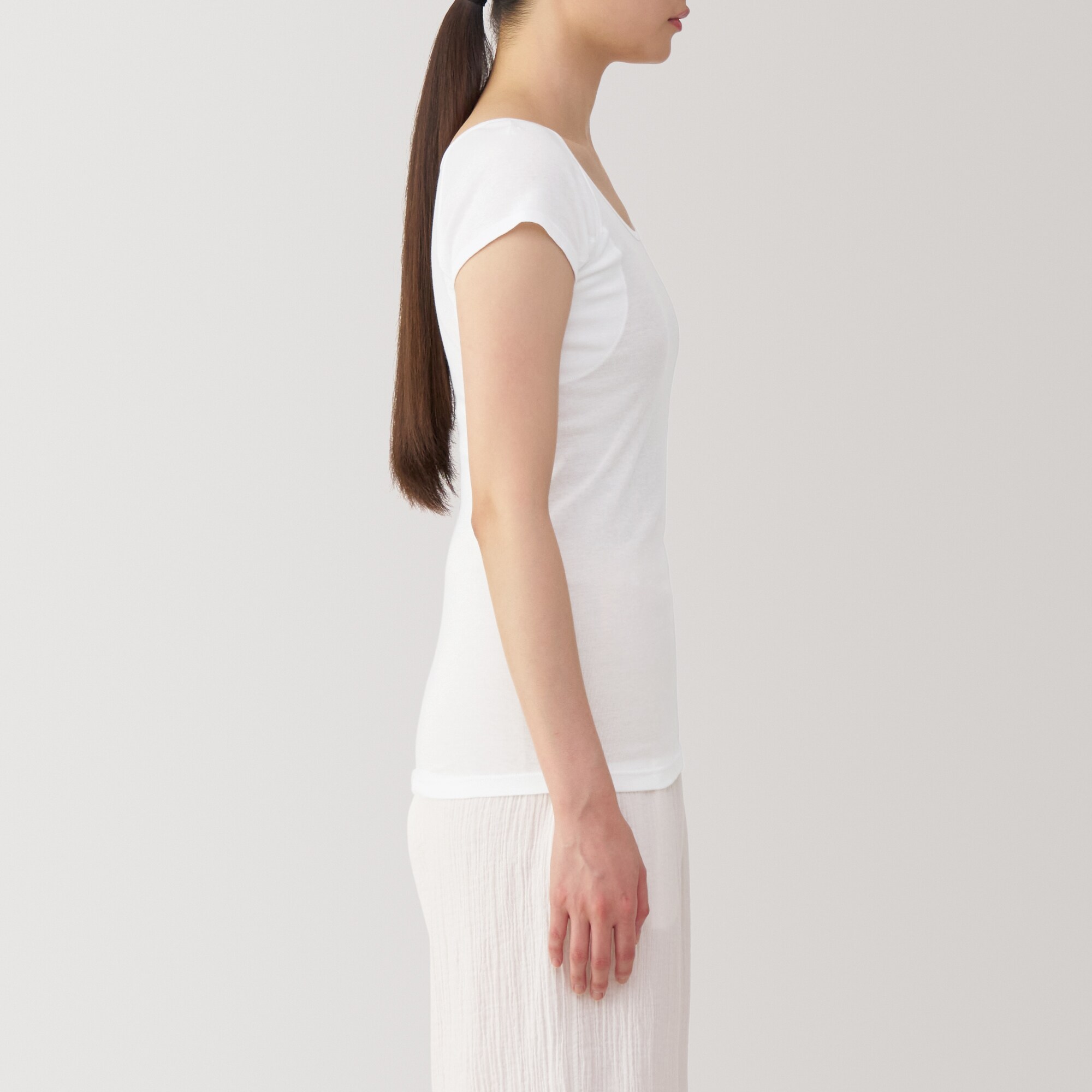 婦人　さらっと綿汗取りパッド付きフレンチスリーブ