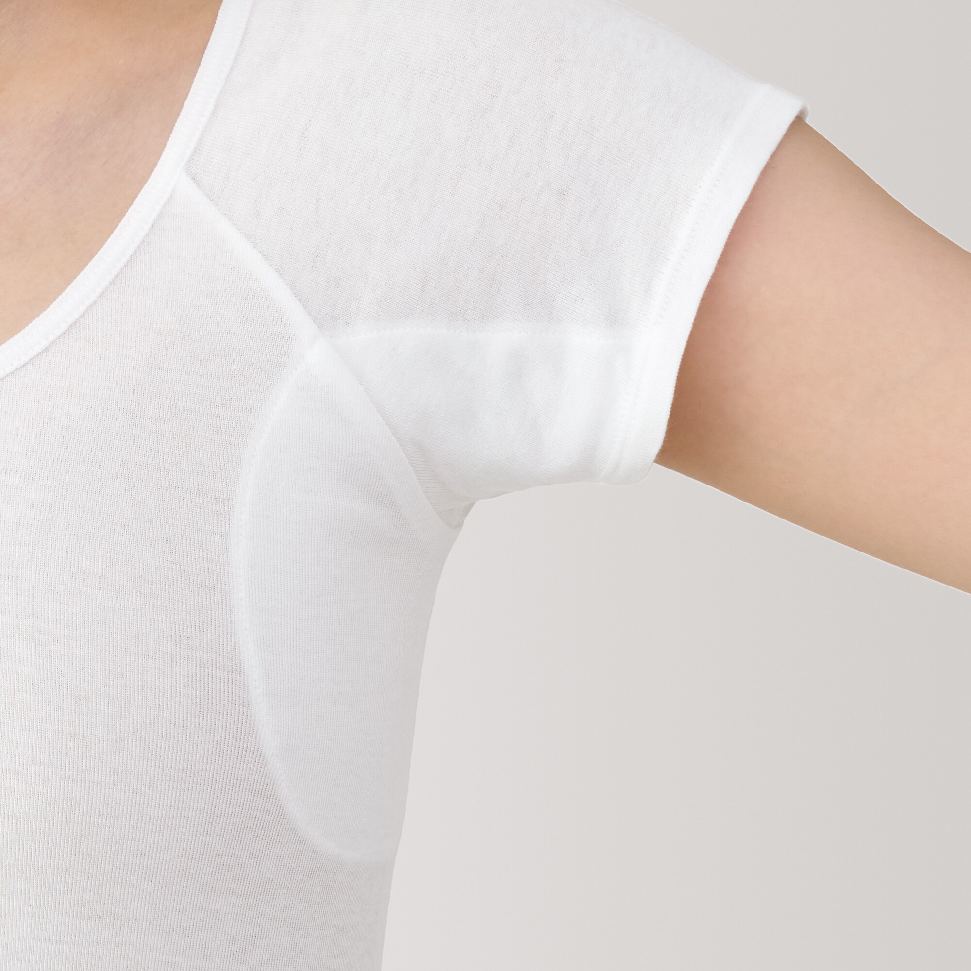 婦人　さらっと綿汗取りパッド付きフレンチスリーブ