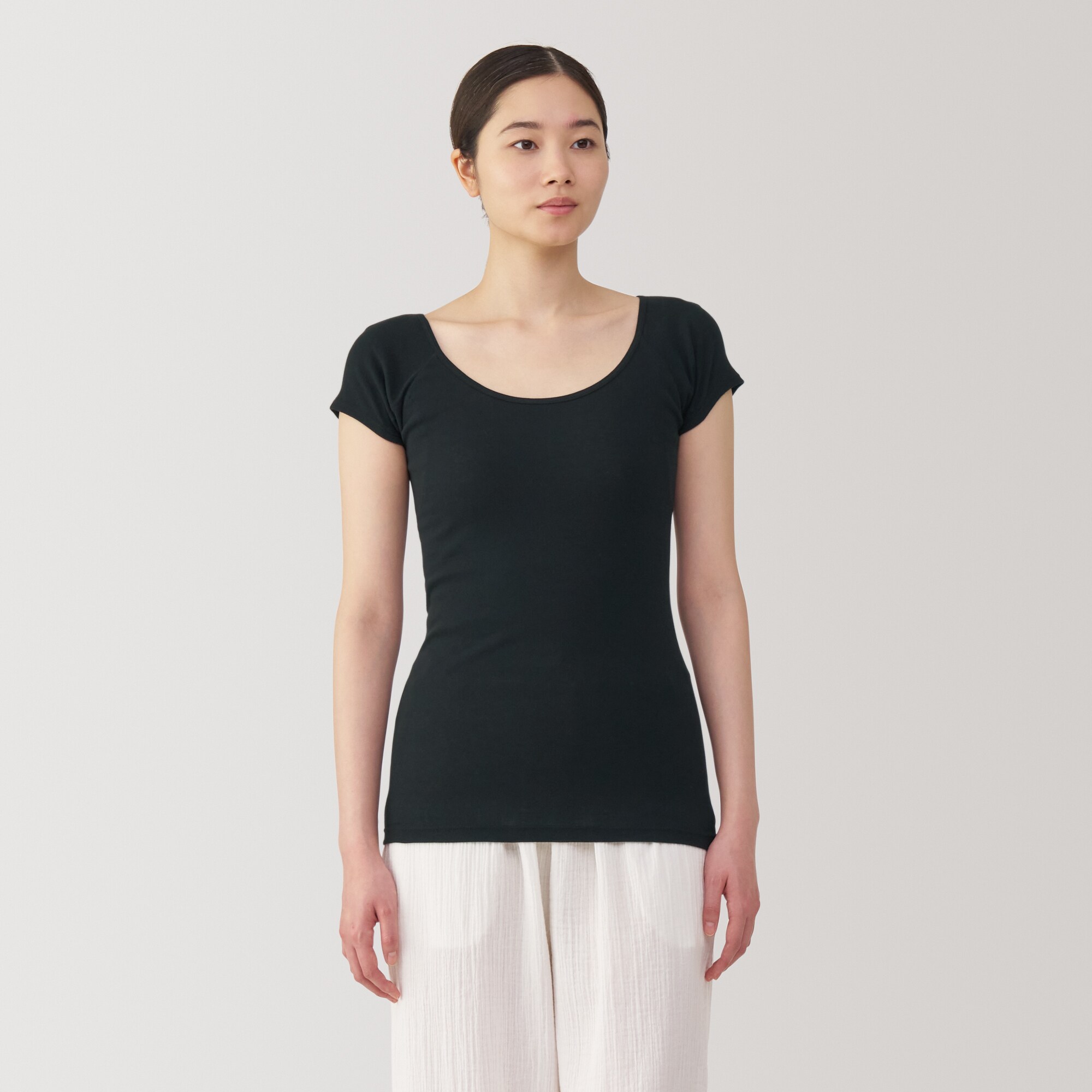 婦人　さらっと綿汗取りパッド付きフレンチスリーブ