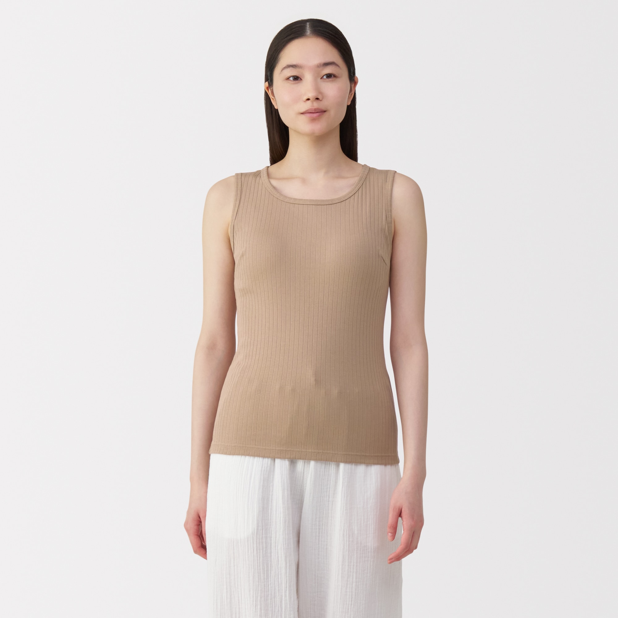 婦人 コットンストレッチリブブラタンクトップ | 無印良品